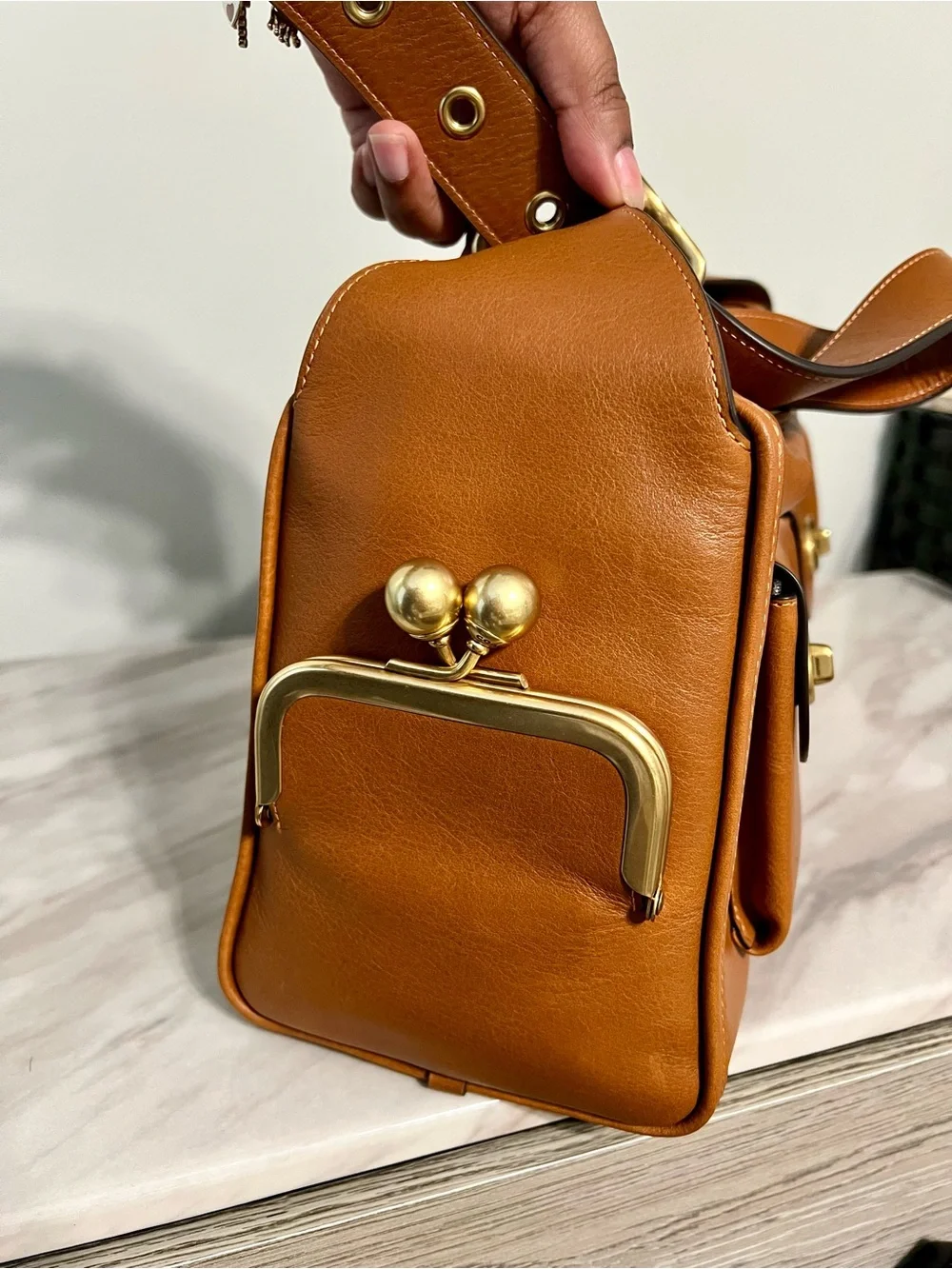 NWOT COACH AMBER BROWN HAVERSACK